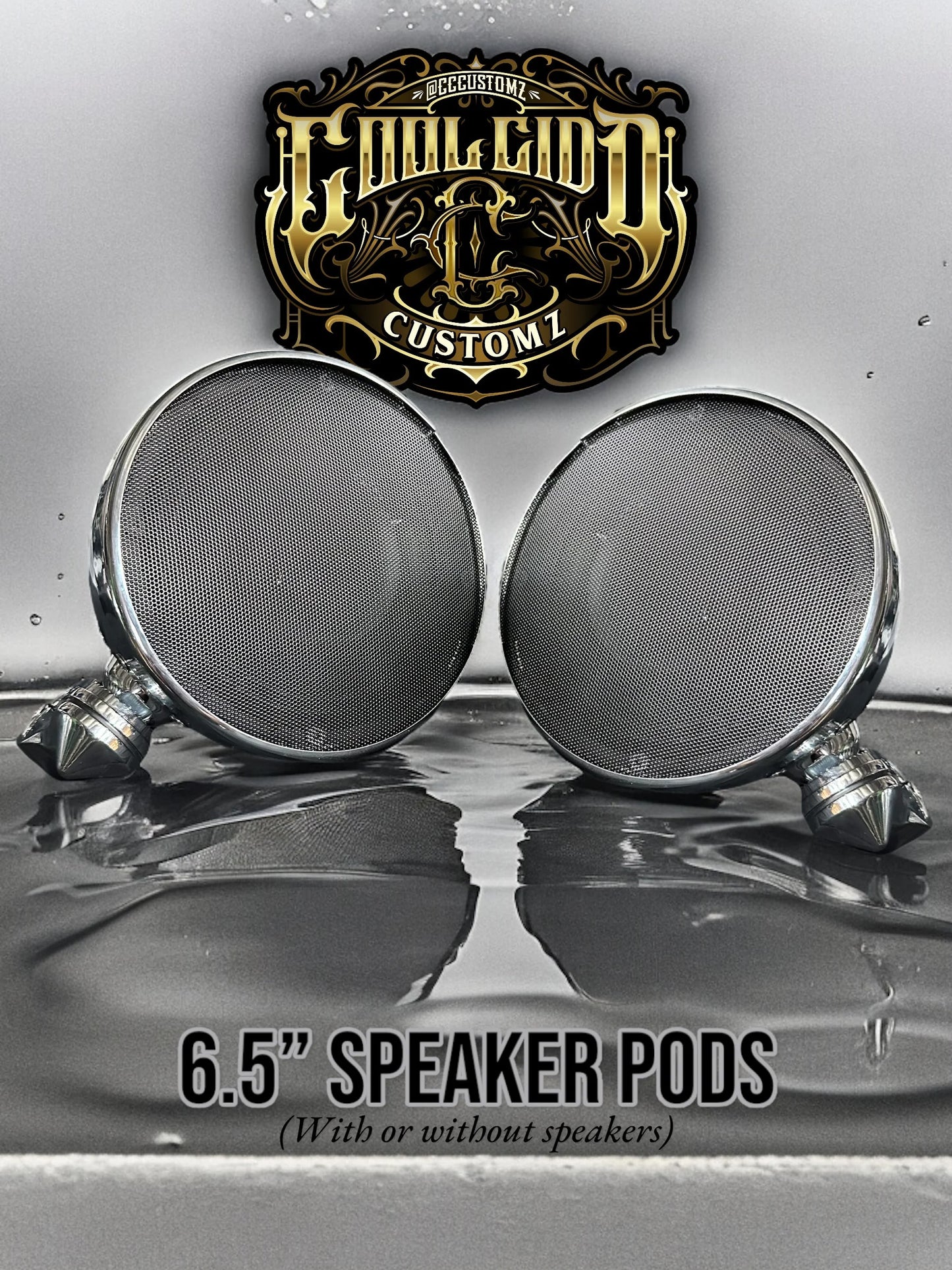 CC CUSTOMZ 6.5" CHROME SPEAKER PODS